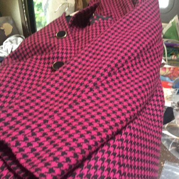 NWOT. LeSuit Brand Women’s Houndstooth Check Raspberry & Black Women’s 10 - Picture 8 of 14